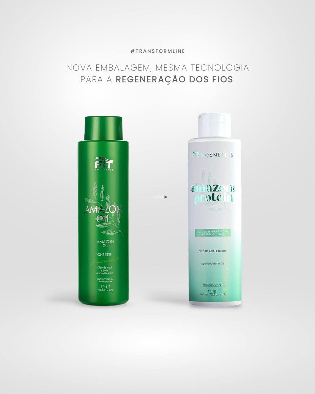 Fit Cosmetics Amazon Oil Brazilian Keratin hair treatment in a 1000ml bottle, used for nourishing and smoothing hair.