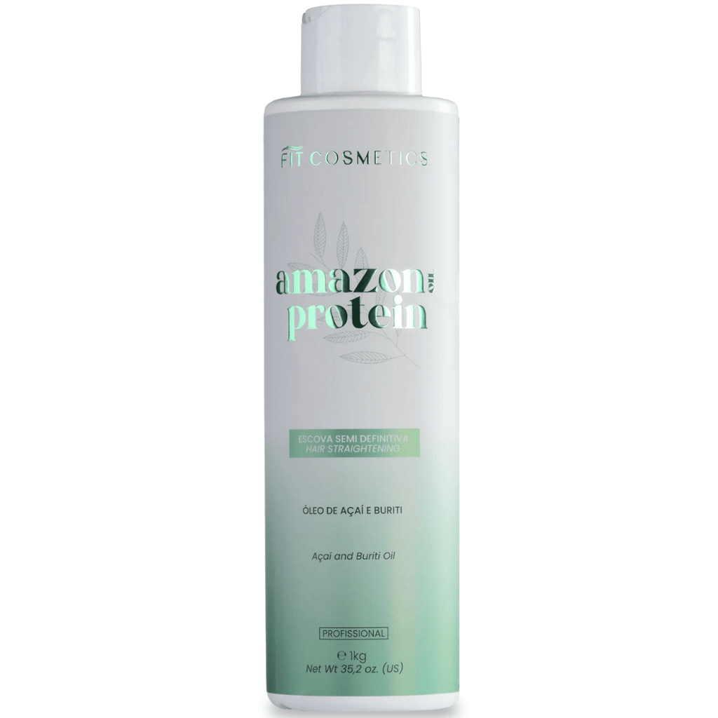 FIT COSMETICS Amazon Oil Brazilian Keratin hair treatment in a 1000ml bottle, used for progressive keratin smoothing.