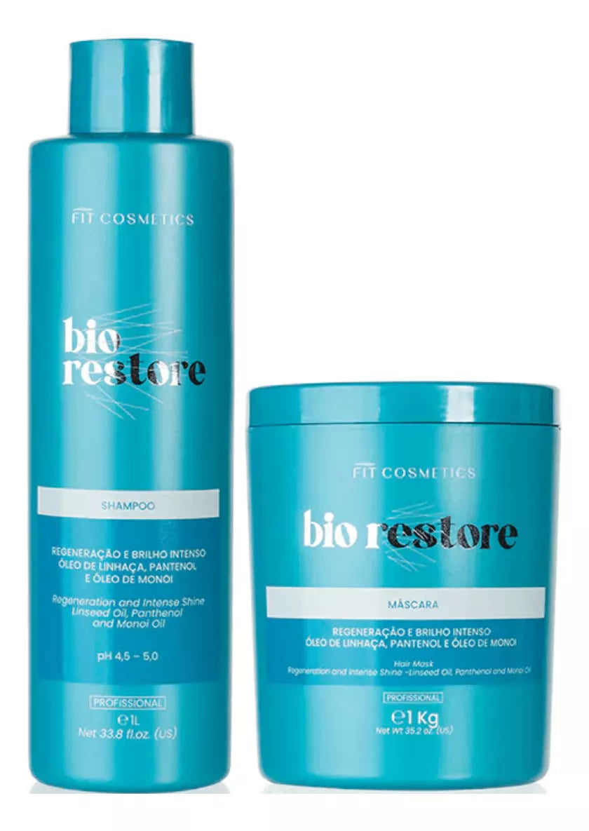 Fit Cosmetics Bio Restore Reconstruction Kit Shampoo 1L and Mask 1Kg - BuyBrazil