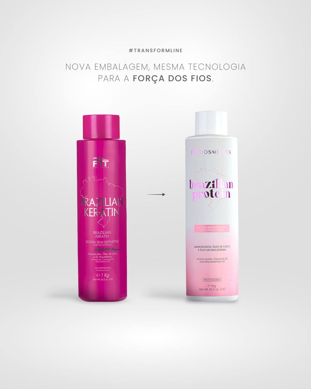 Fit Cosmetics Brazilian Keratin semi-definitive hair treatment in a 1000ml bottle, ideal for smooth, shiny hair.