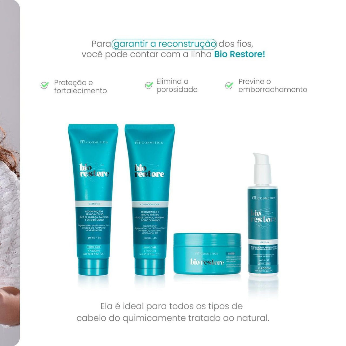 Fit Cosmetics kit Bio Restore Home Hair Care Routine 4 Steps - BuyBrazil