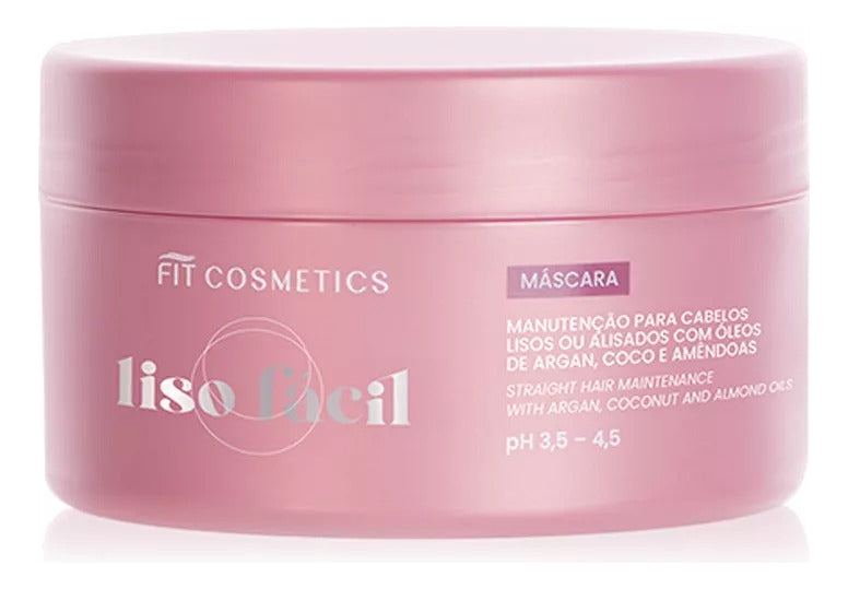 Fit Cosmetics Liso Facil Easy Smooth Anti-Frizz Hair Mask, 250g, creamy hair care treatment for frizz control and sleek shine.