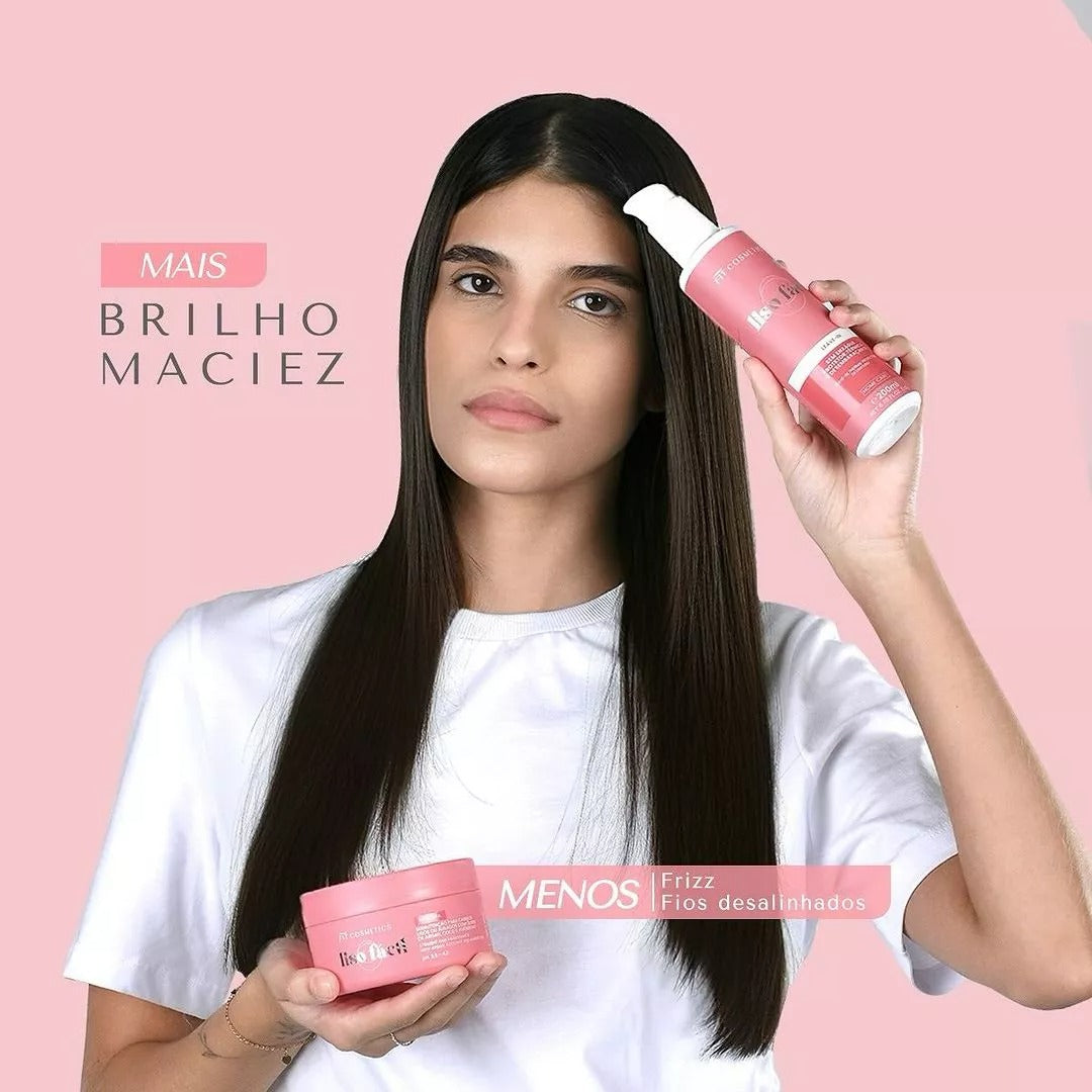 Fit Cosmetics Liso Facil Easy Smooth Anti-Frizz Hair Mask 250g, creamy hair care treatment for frizz control and sleek hair.