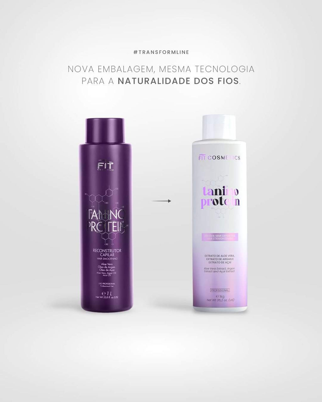 Fit Cosmetics Tanino Protein Progressive Brush hair care product, 1000ml bottle with professional hair treatment design.