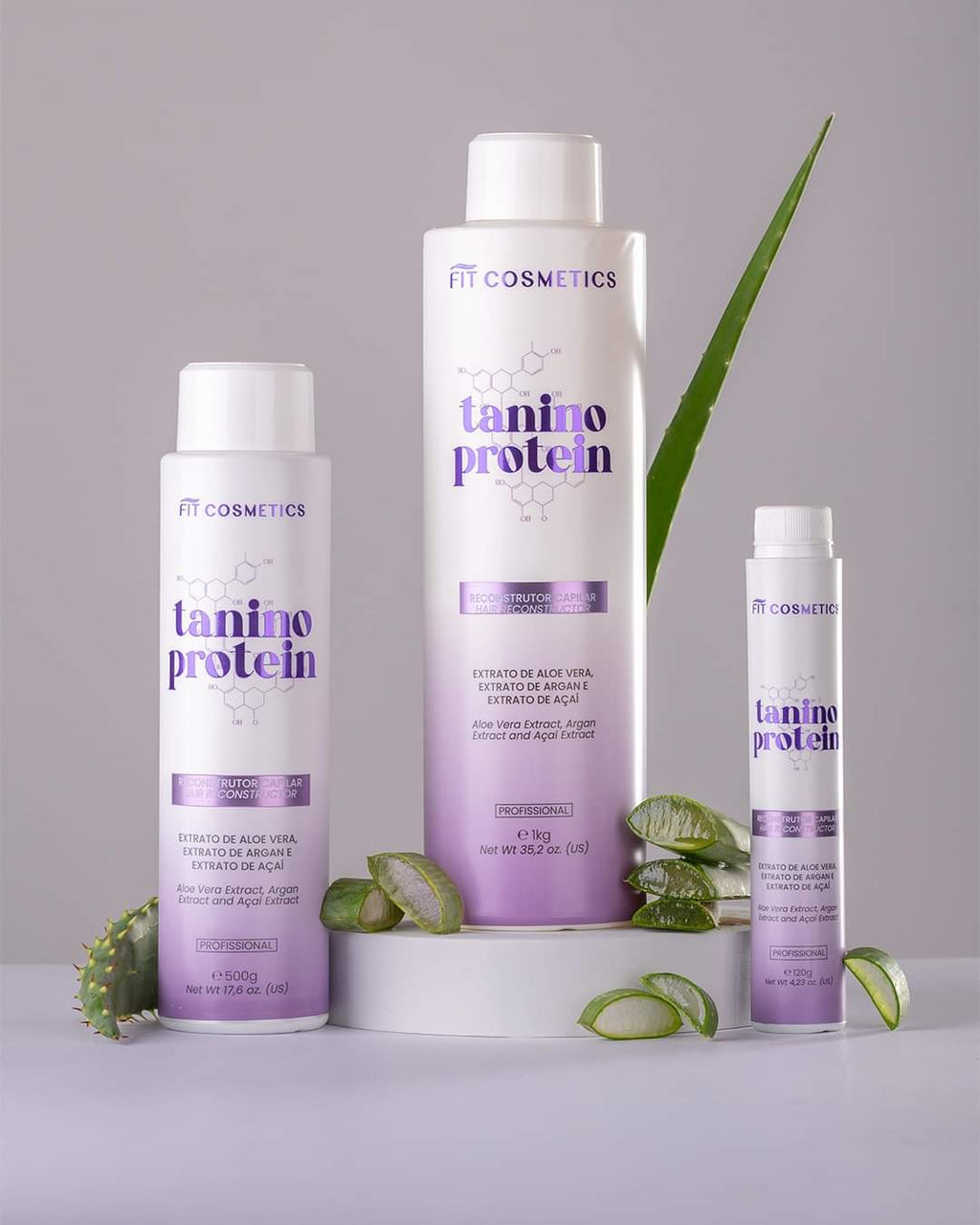 Fit Cosmetics Tanino Protein Progressive Brush hair care product in 1000ml bottle, with a focus on the professional hair treatment.
