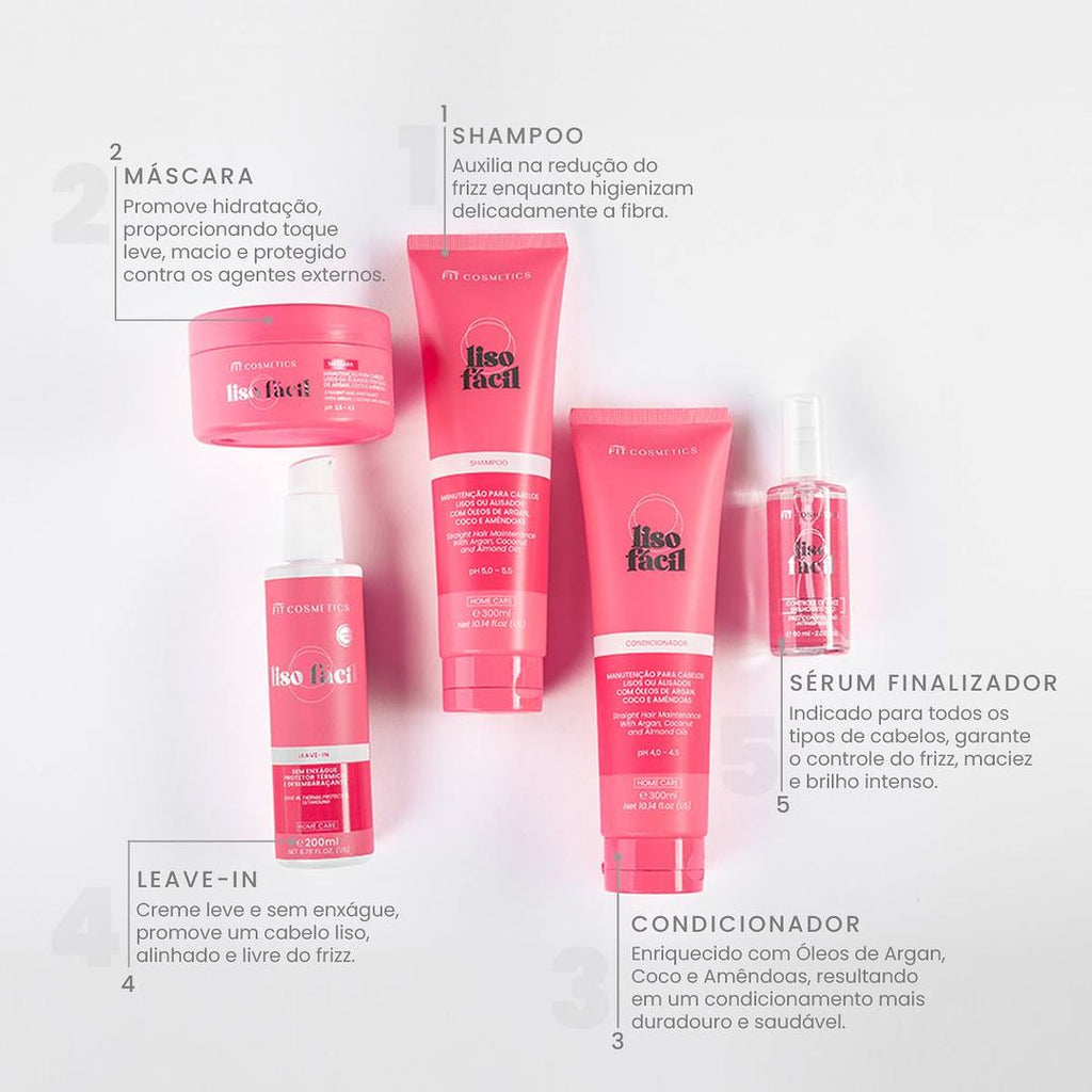 Fitcosmetics Easy Smooth Anti-Frizz Hair Conditioner 300ml/ 10.14 fl.oz. - BuyBrazil