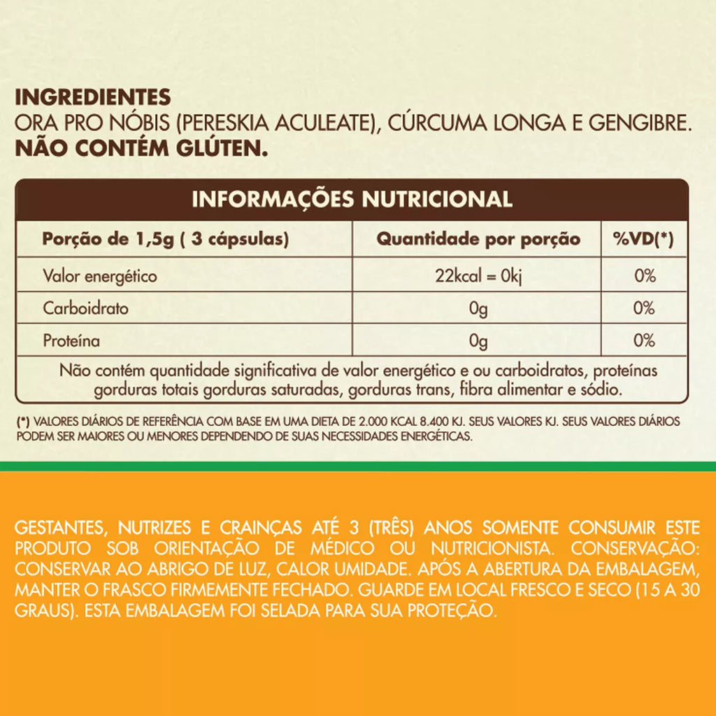 Ora Pro Nóbis Turmeric and Ginger Forma Suprema 3 Bottles 630mg 3x120 Tablets - BuyBrazil