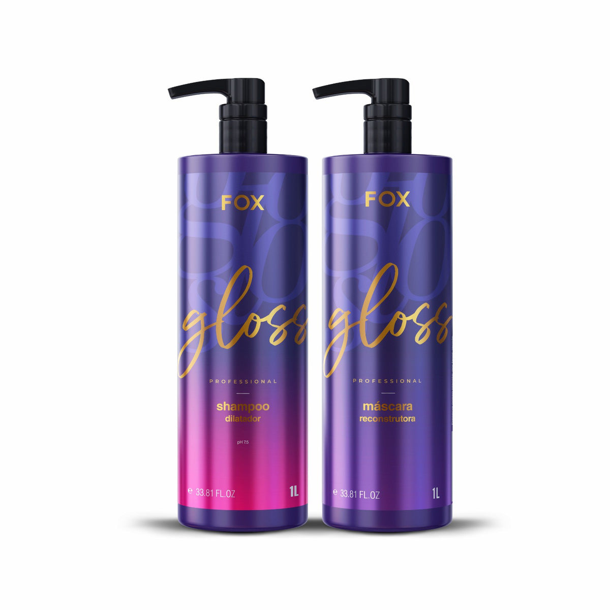 Fox Gloss Progressive Brush Keratin Treatment Kit 2x1000ml/33.8 fl.oz - BuyBrazil