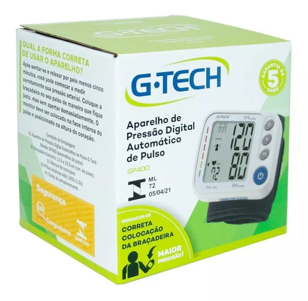 G-Tech GP400 White Digital Blood Pressure Monitor - BuyBrazil