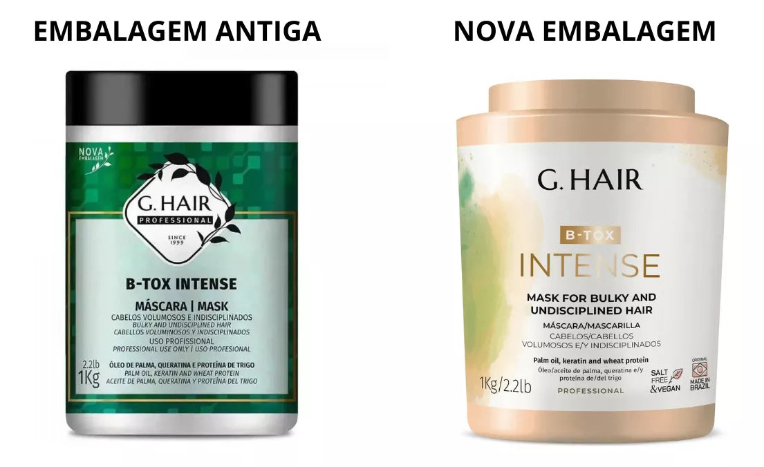 G.Hair B-Tox Intensive Reconstruction &amp; Straightening Treatment Hair Mask 1Kg/35.2 oz. - BuyBrazil
