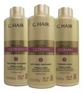 G.Hair German Intelligent Progressive Hair Brush Kit with three 1000ml bottles, designed for silky, frizz-free hair care.