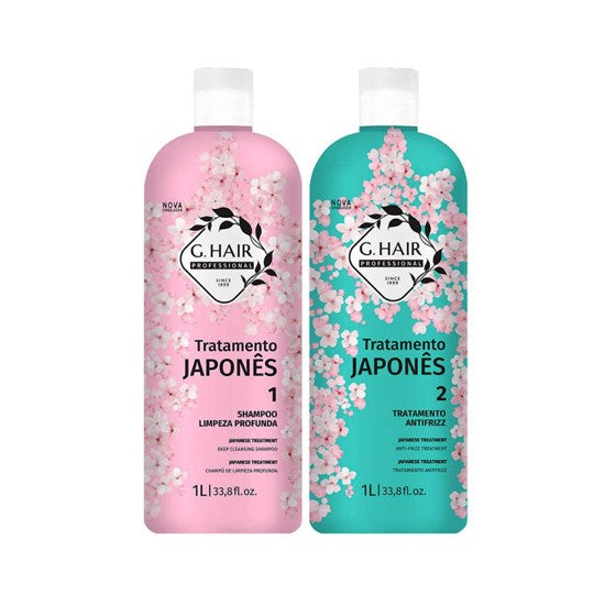 G.Hair Treatment Japones Brush Progressive Smoothing Hair Kit 2x1000ml/33.8 fl.oz. - BuyBrazil