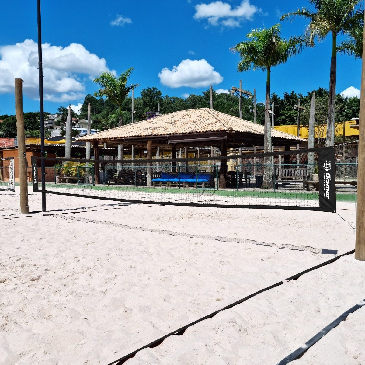 Kit Beach Tennis Black - Pro 4-Strip Net + Marking Tape - BuyBrazil