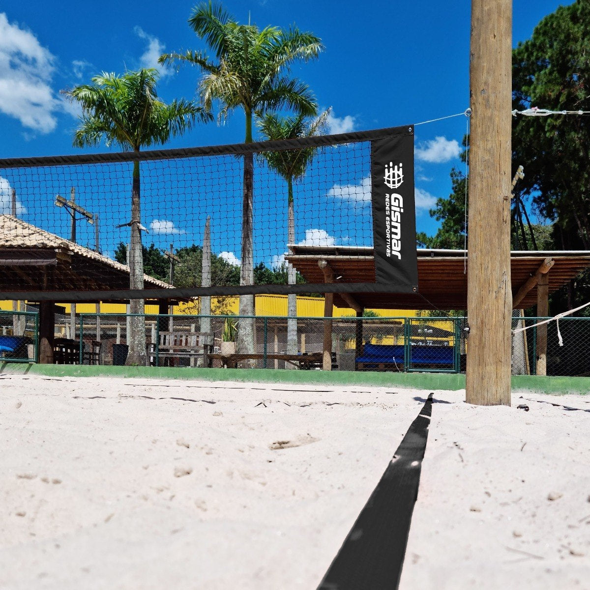 Kit Beach Tennis Black - Pro 4-Strip Net + Marking Tape - BuyBrazil