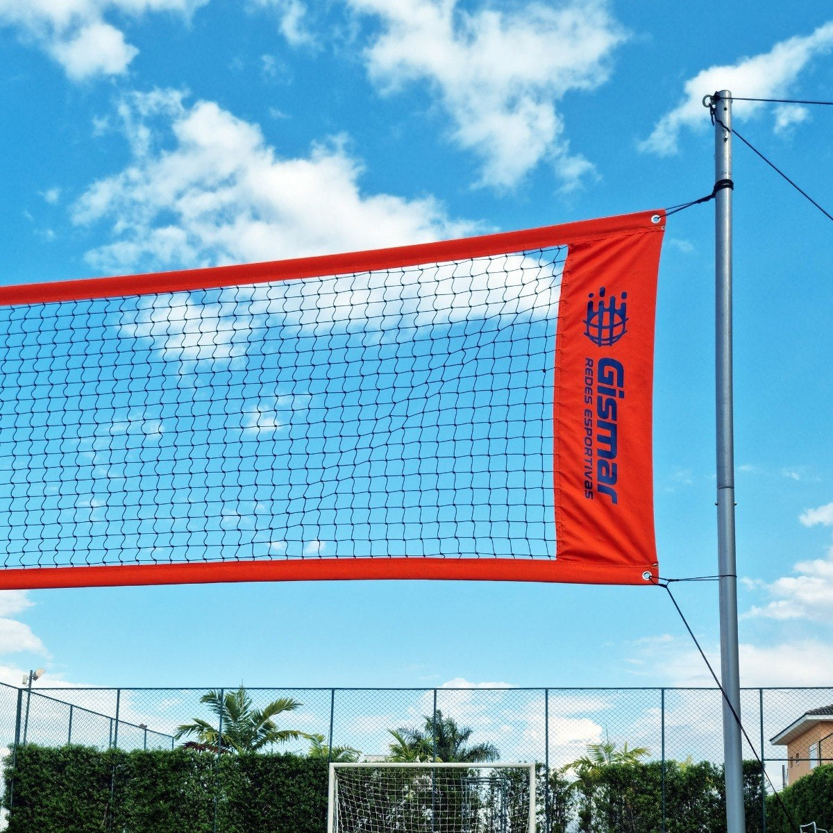 Kit Beach Tennis Orange - Pro 4-Strip Net + Marking Tape - BuyBrazil