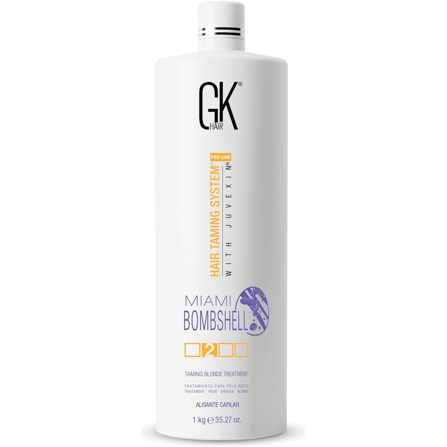 GK Hair Miami Bombshell Hair Taming Blond Treatment System With Juvexin 1000ml/33.8 fl.oz. - BuyBrazil