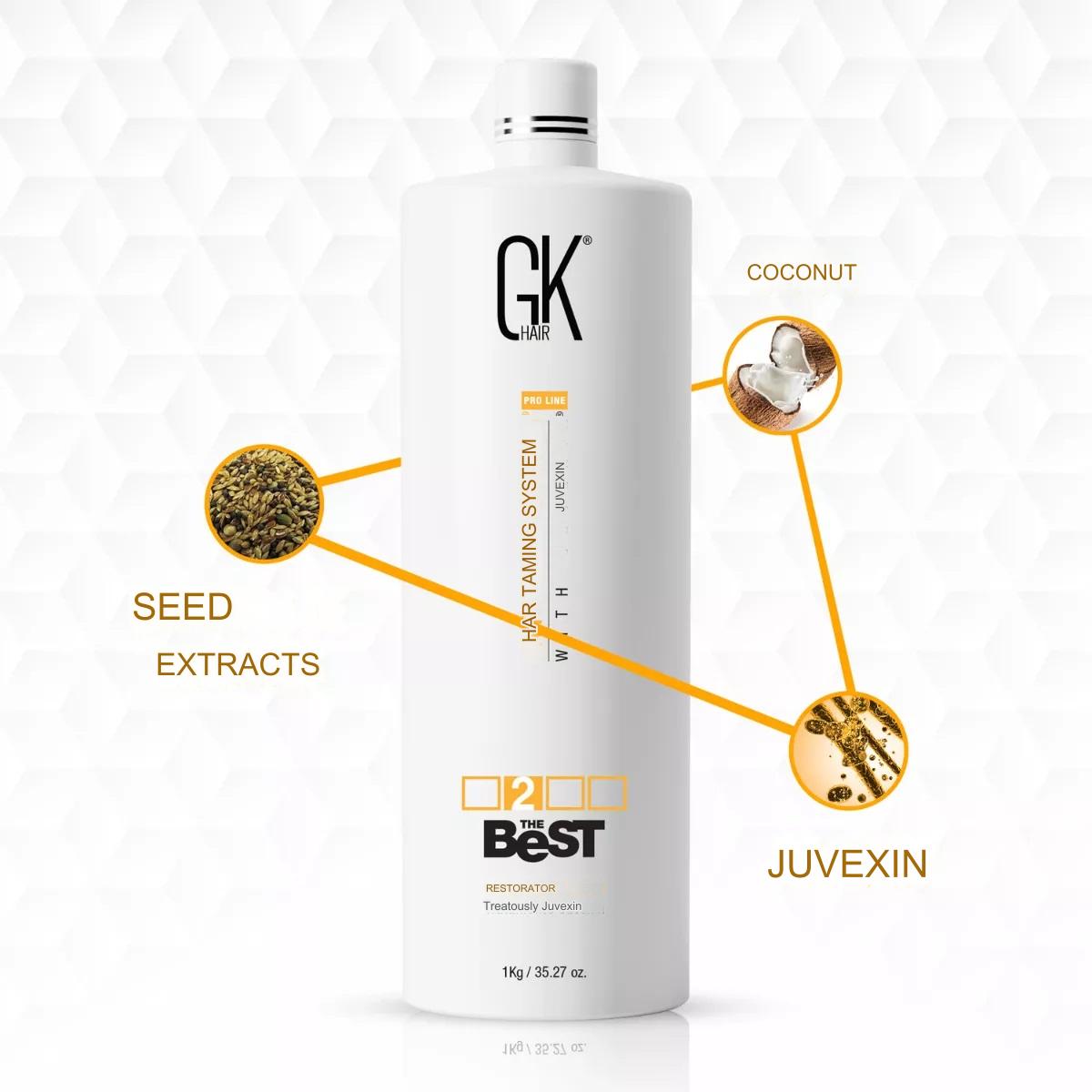 GK Hair The Best Hair Taming System With Juvexin Straightening 1000ml/33.8 fl.oz. - BuyBrazil