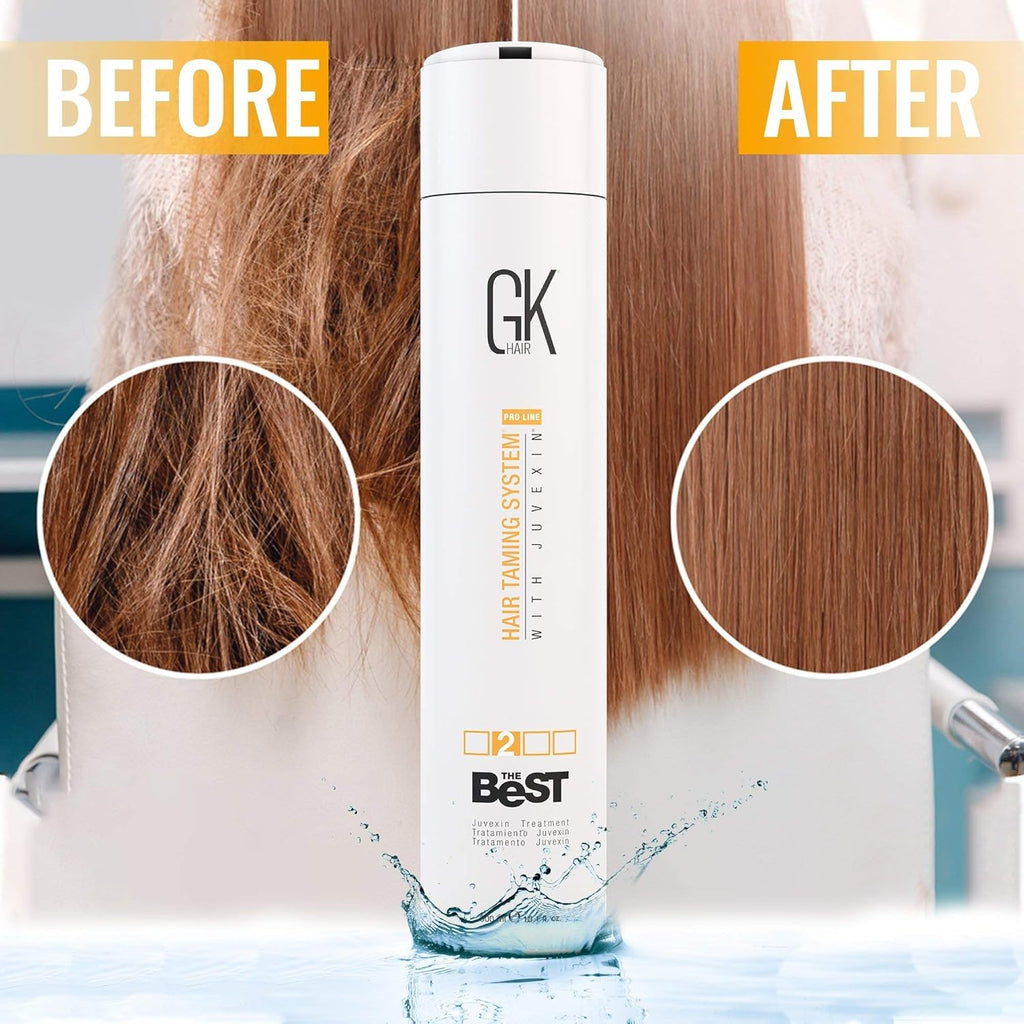 GK Hair The Best Hair Taming System With Juvexin Straightening 300ml/ 10.58 oz. - BuyBrazil