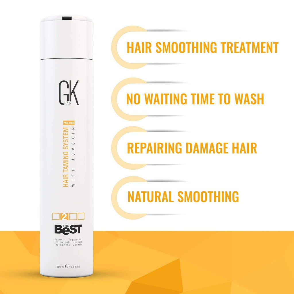 GK Hair The Best Hair Taming System With Juvexin Straightening 300ml/ 10.58 oz. - BuyBrazil