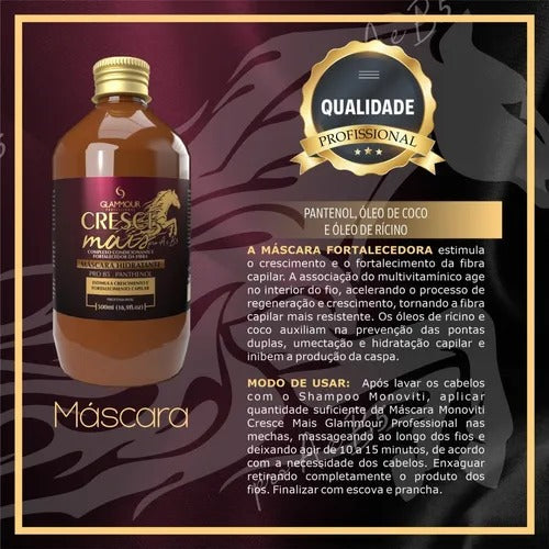Hair Growth and Strengthening Glammour Grows More Restoration/Anti Hair Loss/Strengthening 1130ml 1130g - BuyBrazil