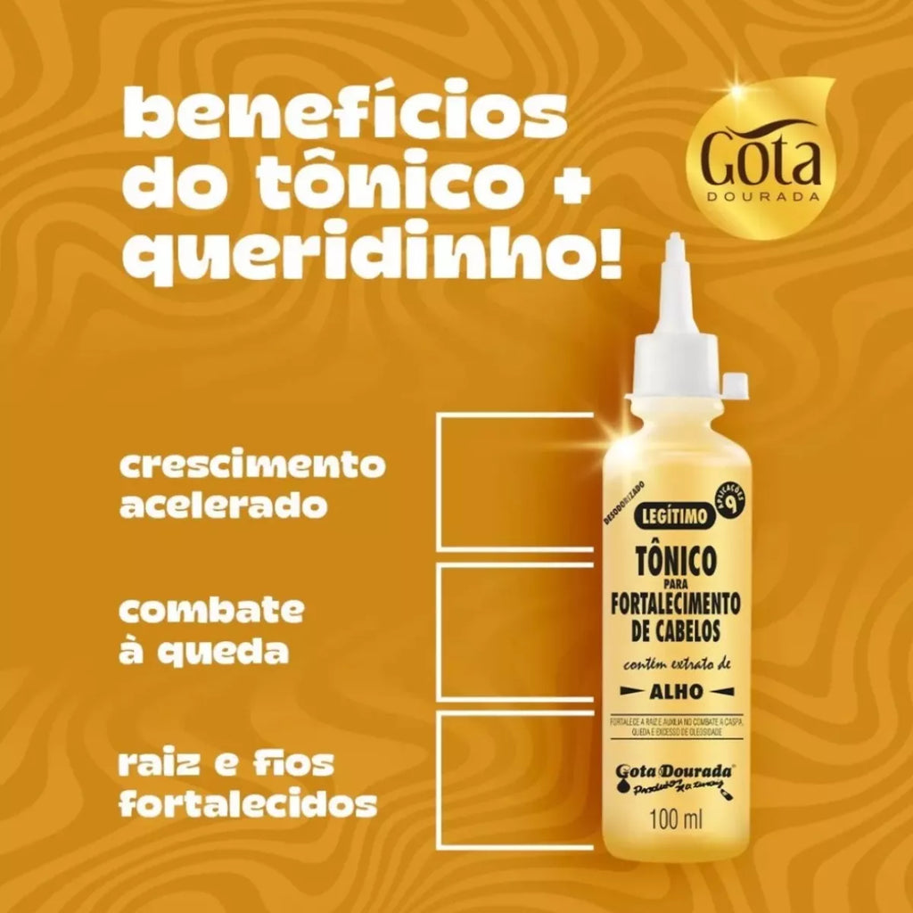 Gota Dourada Strengthening Hair Tonic Bottle 100ml/3.38 fl.oz. - BuyBrazil