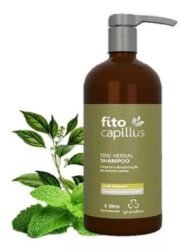 Grandha Fito Capillus Fine Herbal Shampoo for Scalp Wounds 1000ml/33.8 fl.oz. - BuyBrazil