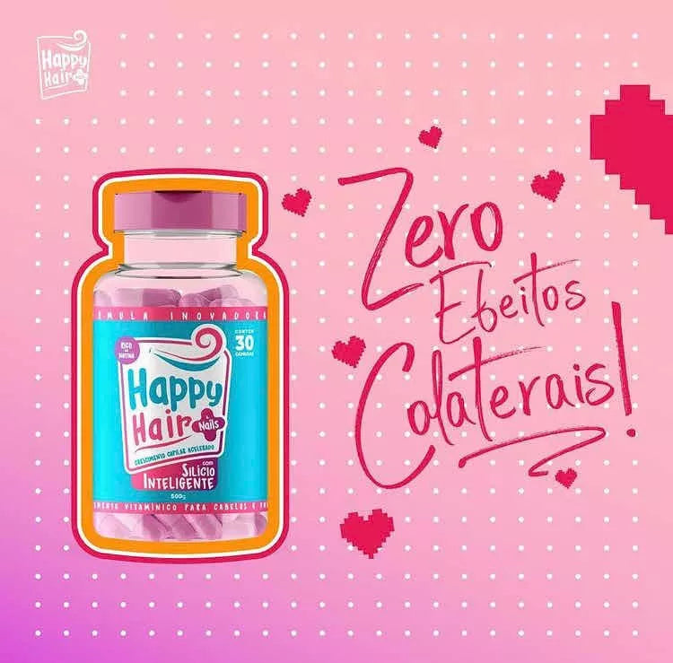 GUMMY HAIR Happy Hair Accelerated Hair Growth capsules in a bottle, hair care supplement for faster hair growth.