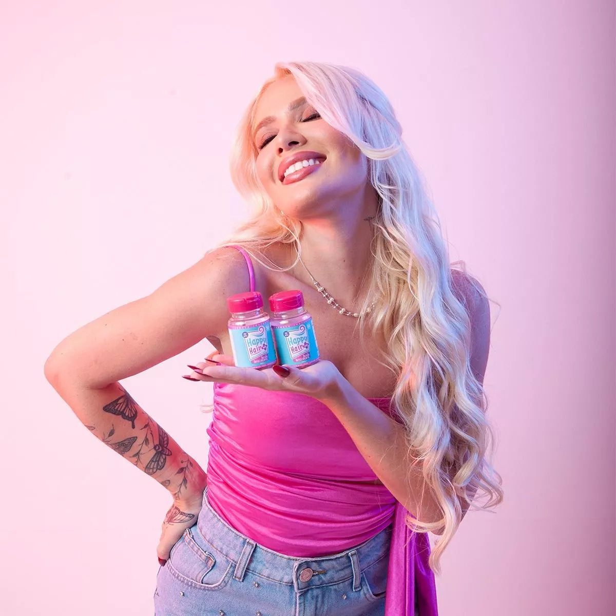 GUMMY HAIR Happy Hair Accelerated Hair Growth supplement in a bottle of 30 capsules, designed for hair care and nourishment.