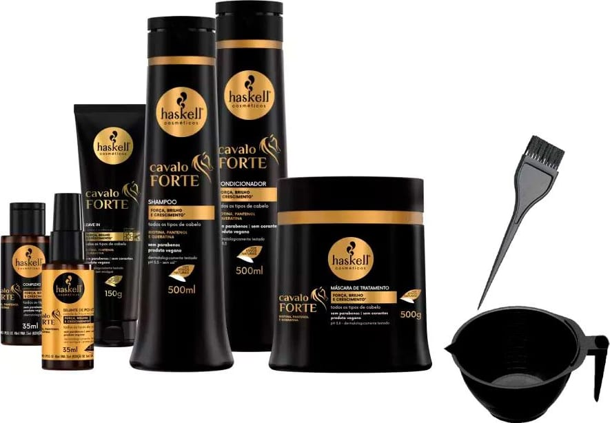 Haskell Complete Treatment Strong Horse Kit (6 Products) SH + Cond 500ml - BuyBrazil
