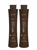 HONMA TOKYO Wennoz Brasil Honma Tokyo Chocolate Keratin Hair Care Kit with two 1000ml bottles, ideal for smoothing and nourishing hair.