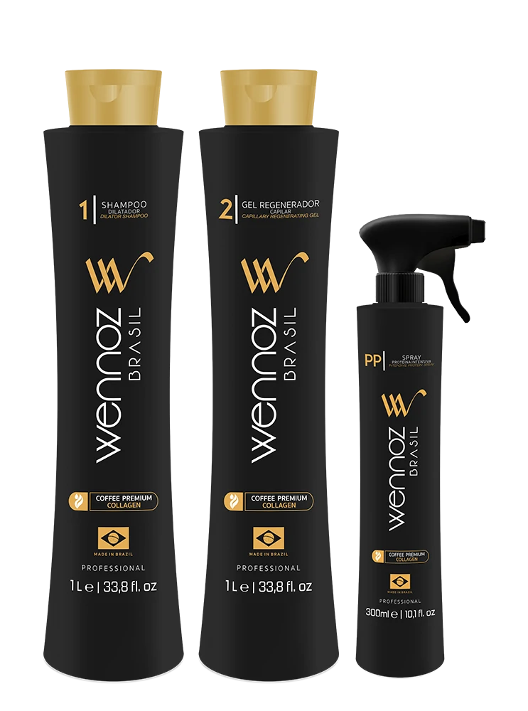 Wennoz Brasil Honma Tokyo Kit Coffee Premium Collagen Progressive Brush Kit 2x1000ml/33.8 fl.oz + 300ml Spray - BuyBrazil