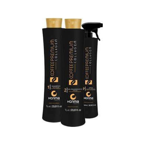 Wennoz Brasil Honma Tokyo Kit Coffee Premium Collagen Progressive Brush Kit 2x1000ml/33.8 fl.oz + 300ml Spray - BuyBrazil