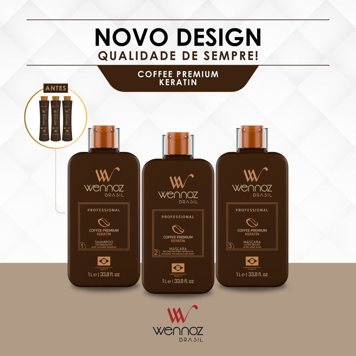 Wennoz Brasil Honma Tokyo Kit Coffee Premium Progressive Brush Kit 3x1000ml/33.8 fl.oz. - BuyBrazil