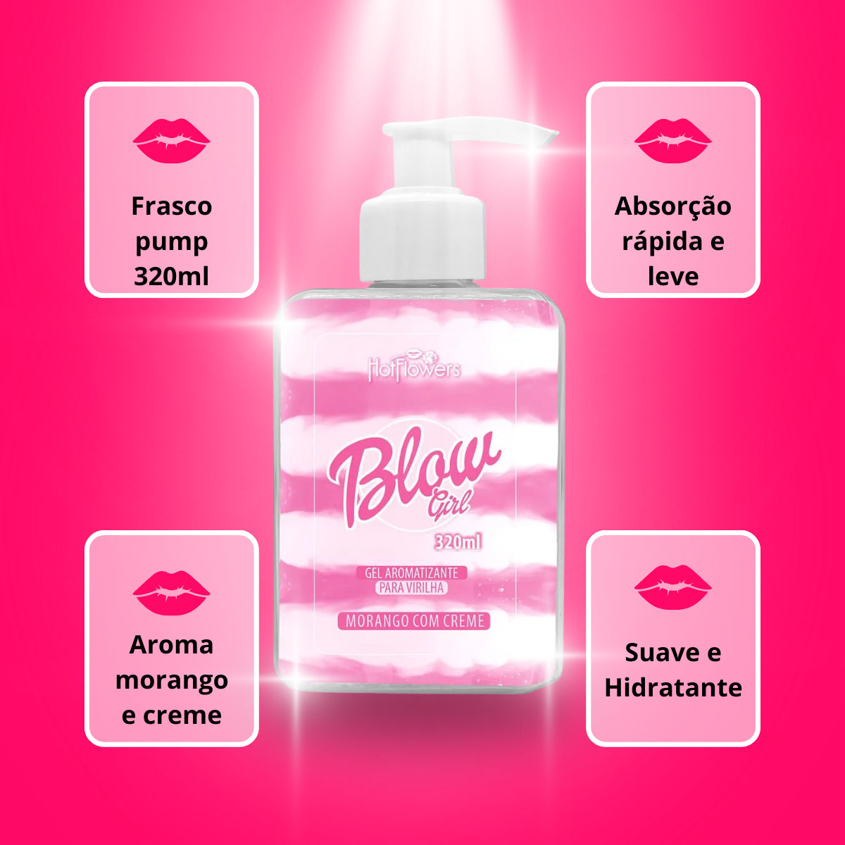 Blow Girl – Gourmet Strawberry Cream Kissable Gel &amp; Massage Duo320ml - BuyBrazil