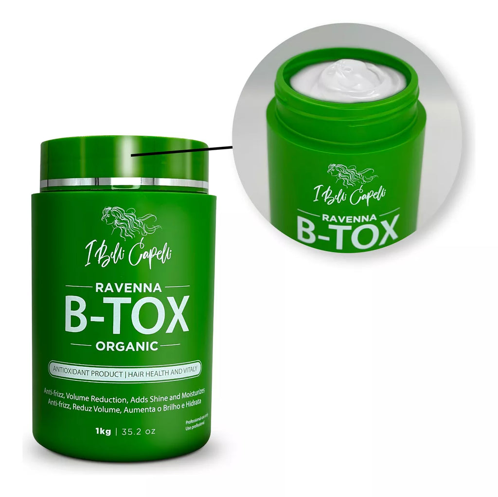 Ibelli Capelli Ravenna B-Tox Organic Masc Anti-Frizz 1Kg/35.2oz. - BuyBrazil