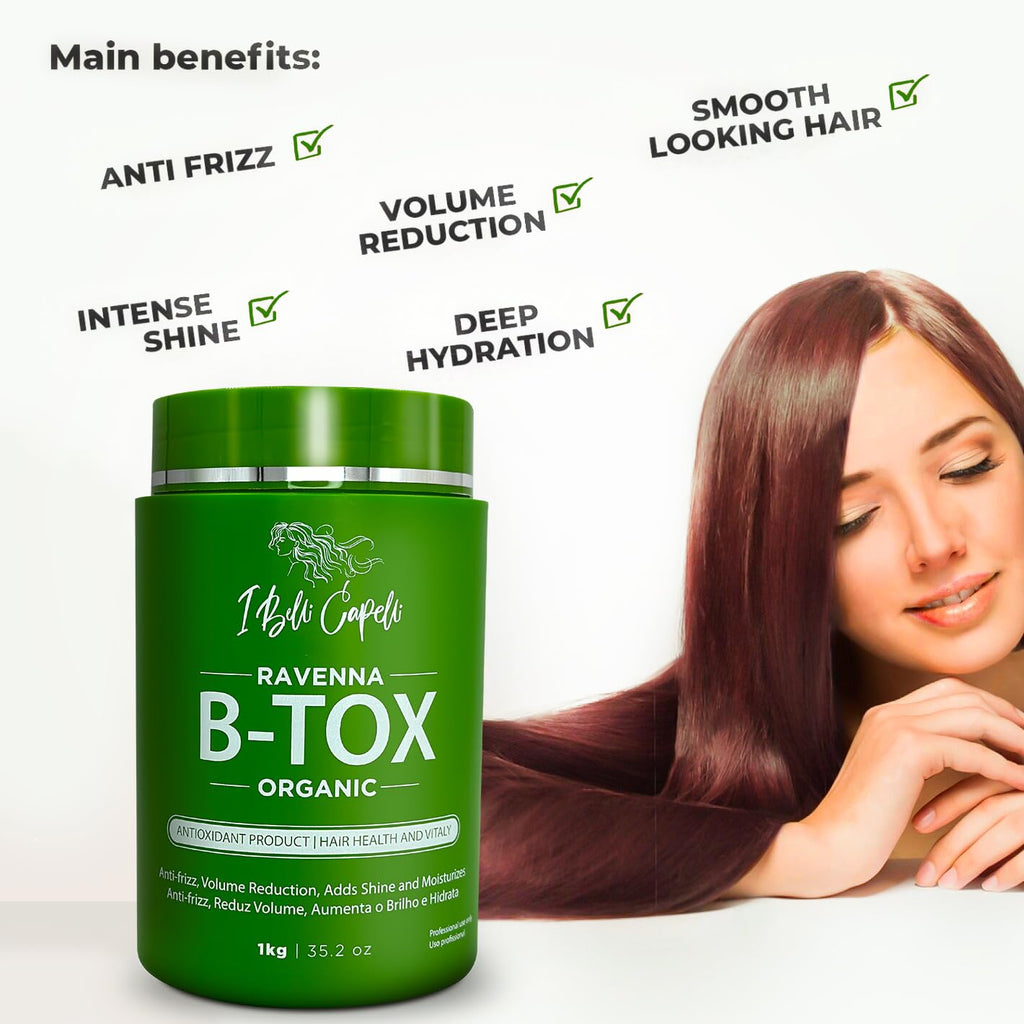 Ibelli Capelli Ravenna B-Tox Organic Masc Anti-Frizz 1Kg/35.2oz. - BuyBrazil