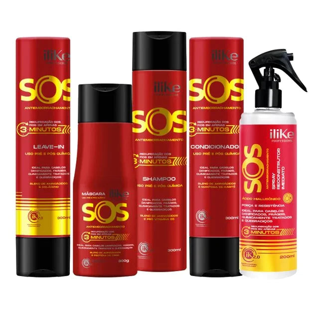 ILIKE SOS ANTIEMBORRACHAMENTO KIT RECONSTRUTOR COMPLETO - 5 PRODUTOS