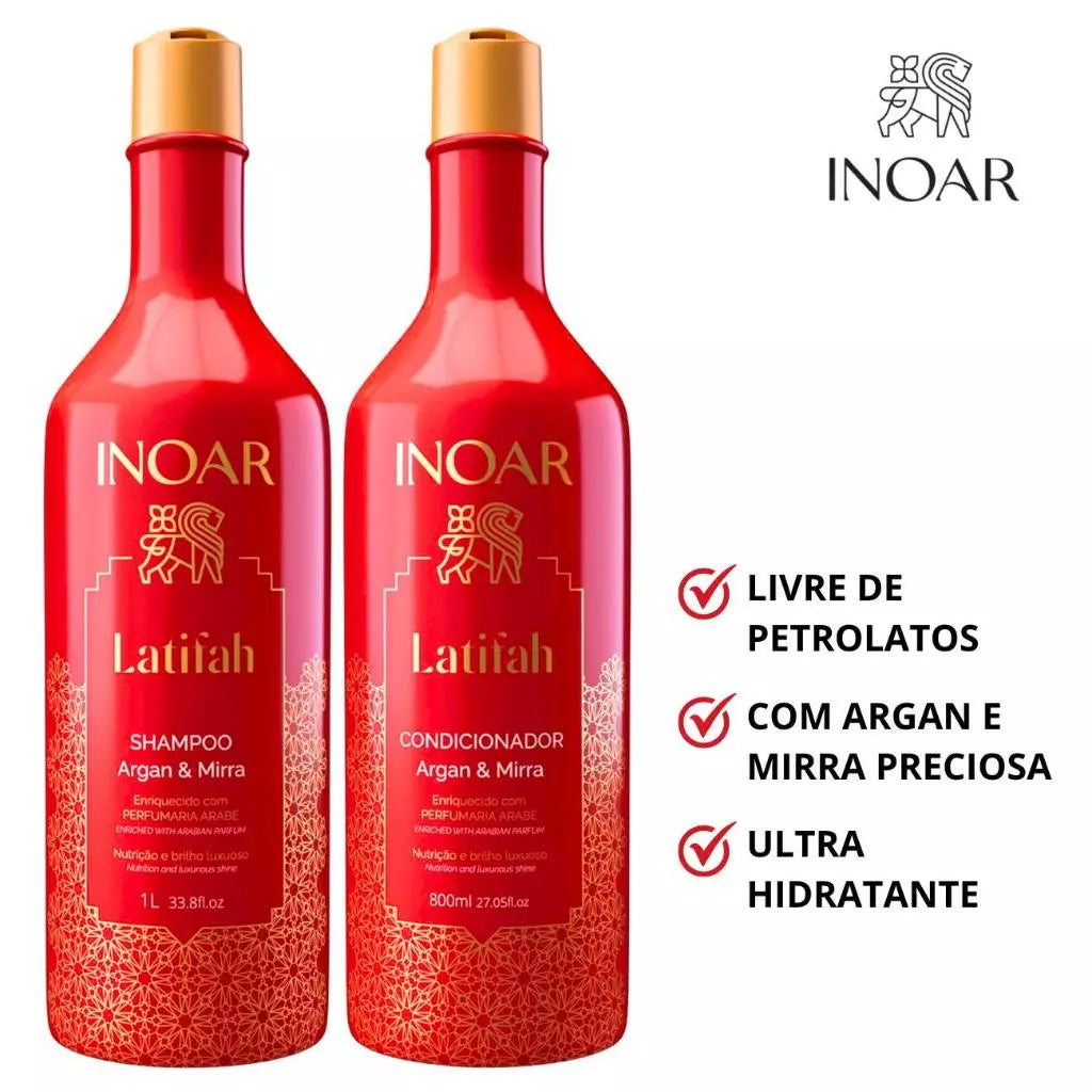 Inoar - Kit Latifah Árabe Argan e Mirra Shampoo 1L + Condicionador 800ML