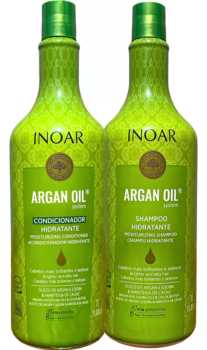 Inoar Argan Oil Progressive Brush 2X1000ml/33.8 fl.oz. - BuyBrazil