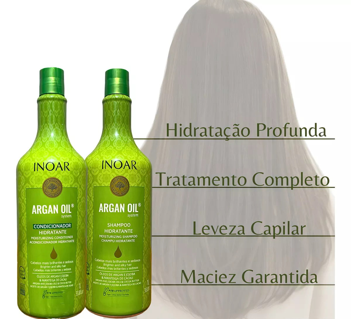 Inoar Argan Oil Progressive Brush 2X1000ml/33.8 fl.oz. - BuyBrazil