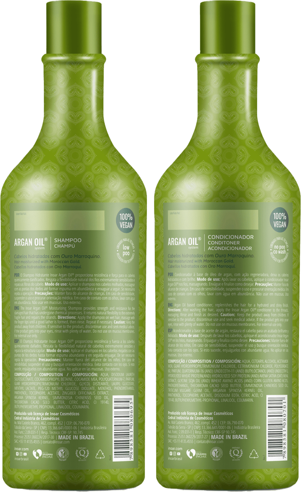 Inoar Argan Oil Progressive Brush 2X1000ml/33.8 fl.oz. - BuyBrazil