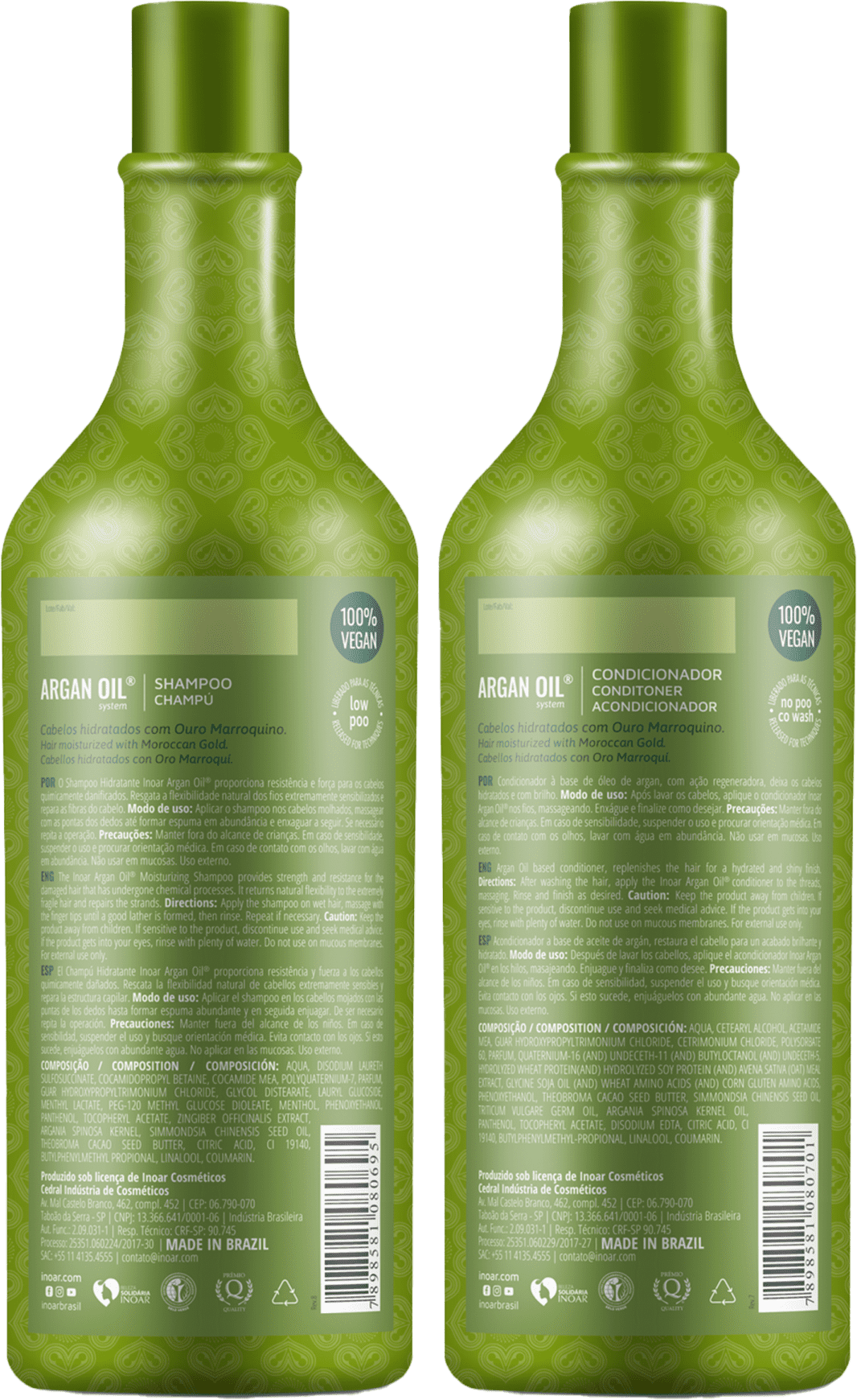 Inoar Argan Oil Progressive Brush 2X1000ml/33.8 fl.oz. - BuyBrazil