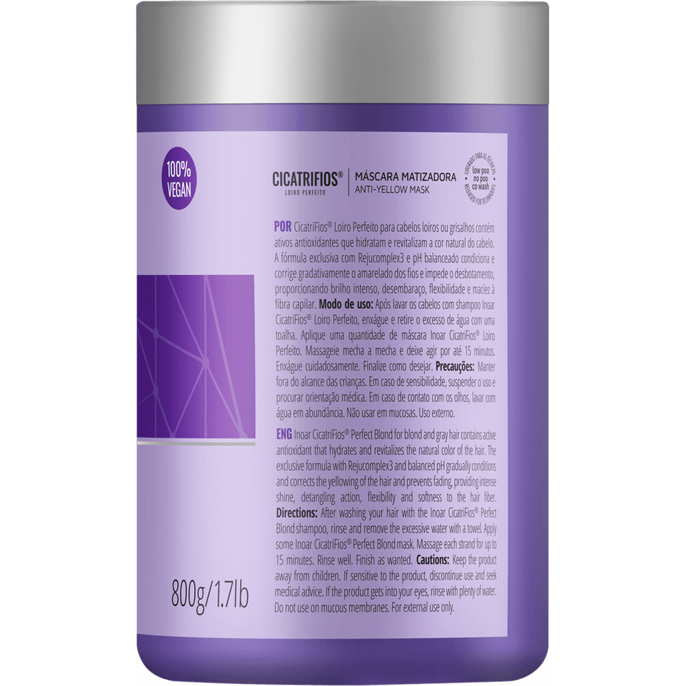 Inoar Cicatrifios Perfect Blonde Toning Mask 800g/28.2 oz. - BuyBrazil