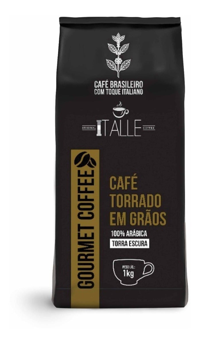 Roasted Coffee Beans Espresso Arabica Dark Roast Beans 1kg Gourmet Cafe Italle - BuyBrazil