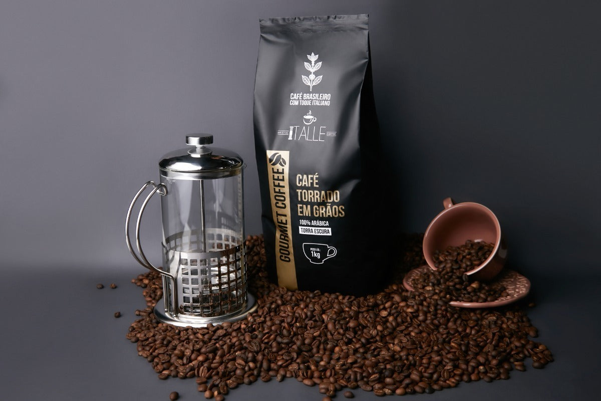 Roasted Coffee Beans Espresso Arabica Dark Roast Beans 1kg Gourmet Cafe Italle - BuyBrazil
