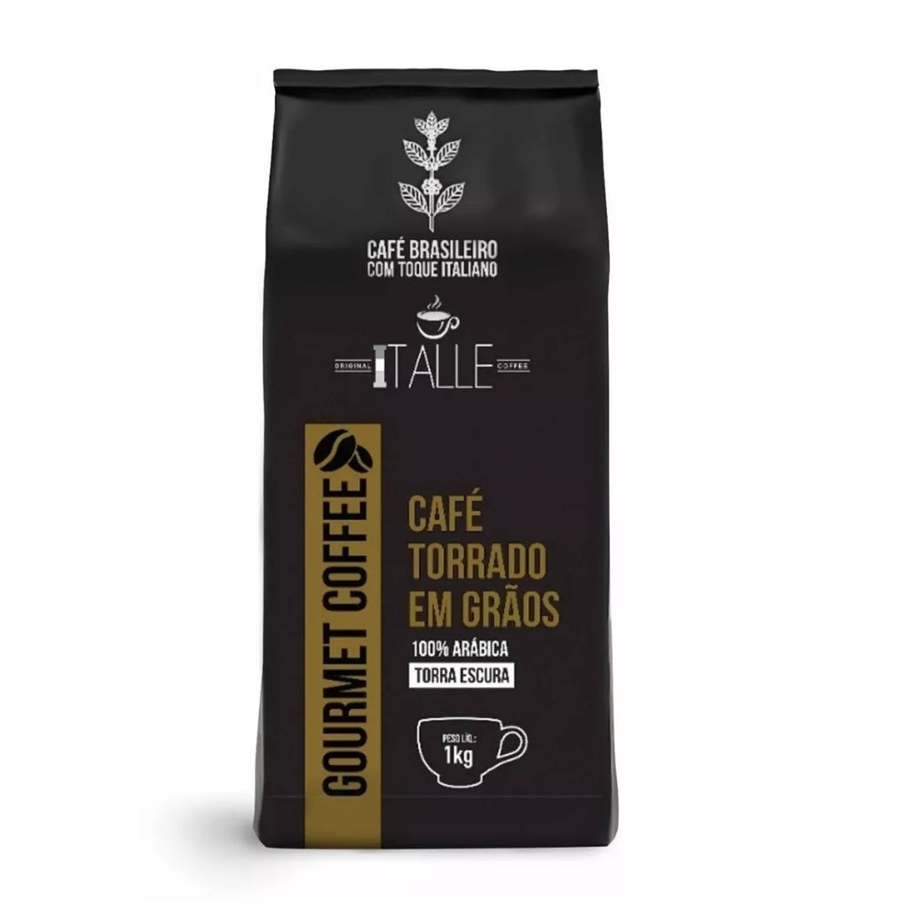 Italle Gourmet Coffee Beans Roasted Espresso Arabica Dark Roast Beans 1kg - BuyBrazil