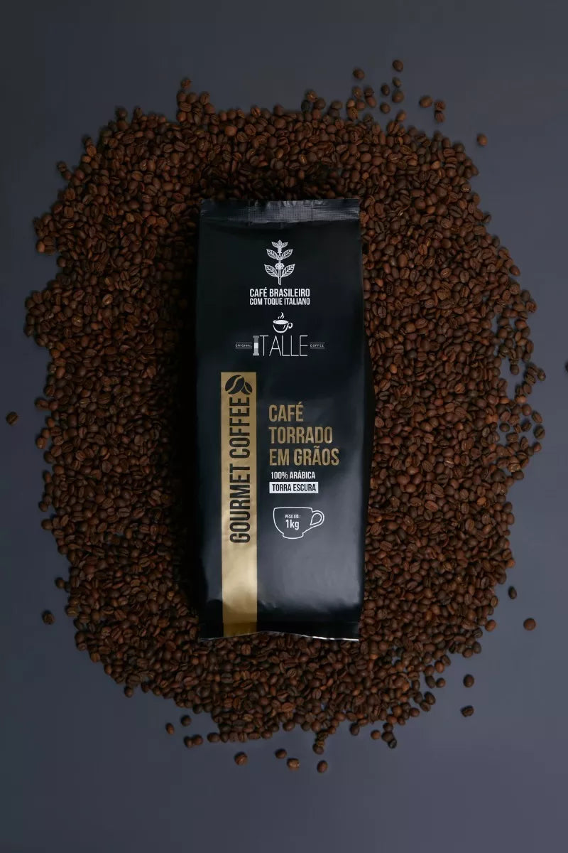 Italle Gourmet Coffee Beans Roasted Espresso Arabica Dark Roast Beans 1kg - BuyBrazil