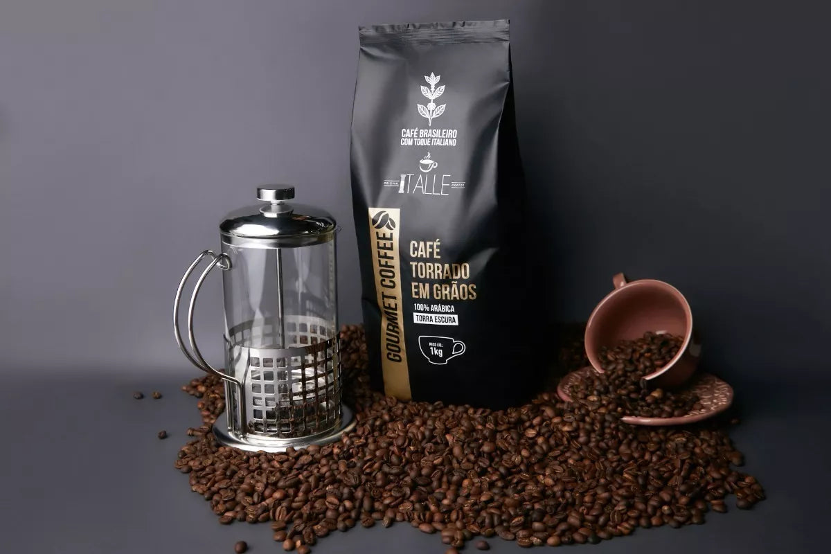 Italle Gourmet Coffee Beans Roasted Espresso Arabica Dark Roast Beans 1kg - BuyBrazil