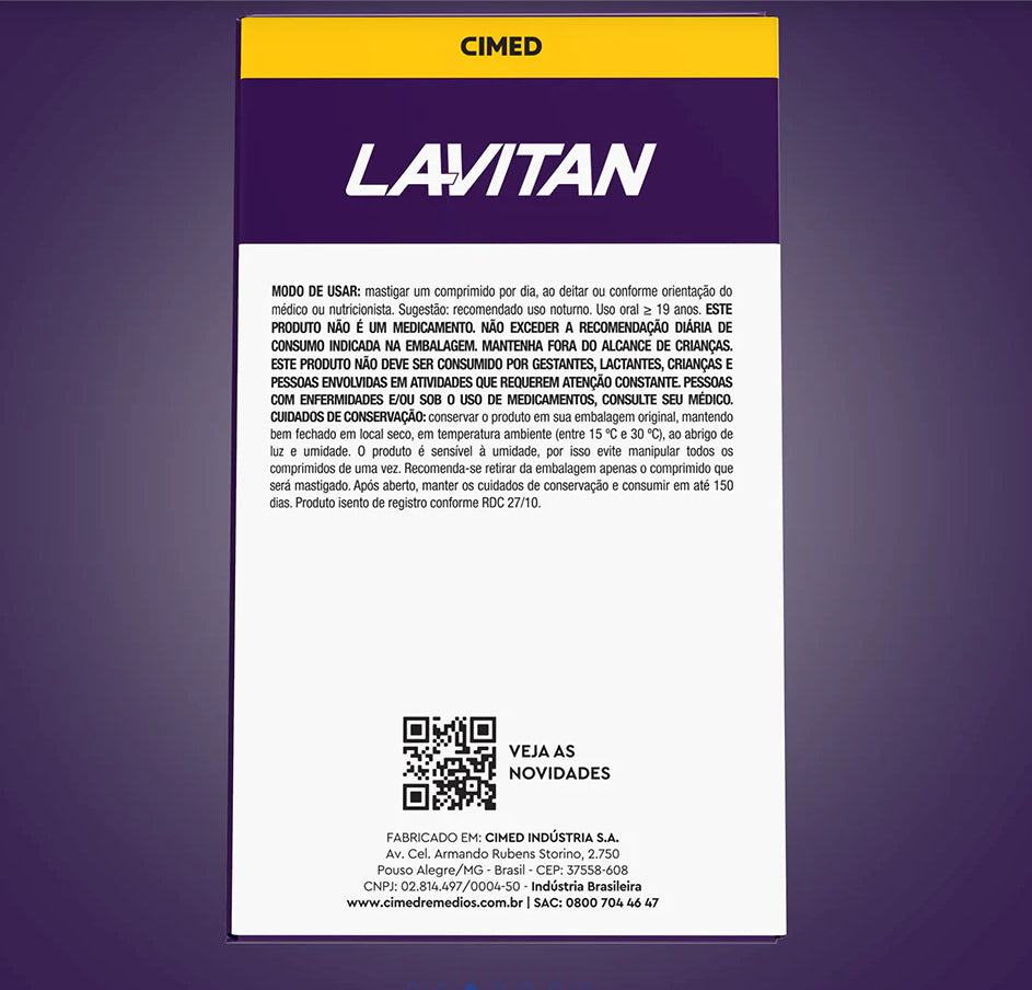 Lavitan Melatonin 150 Chewable Tablets Strawberry - BuyBrazil