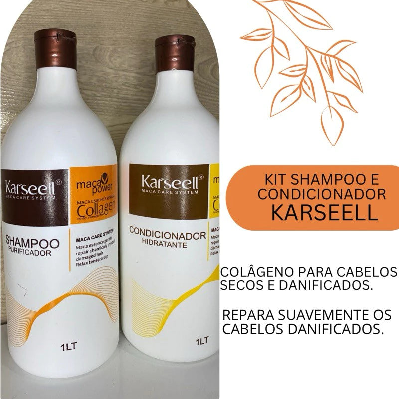 Karseell Collagen Maca Power Essence Repair Kit – Shampoo & Conditioner 1L / 33.8 fl.oz